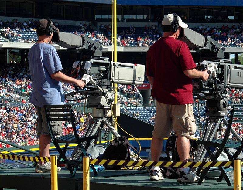 Photo of camera crew at sports event